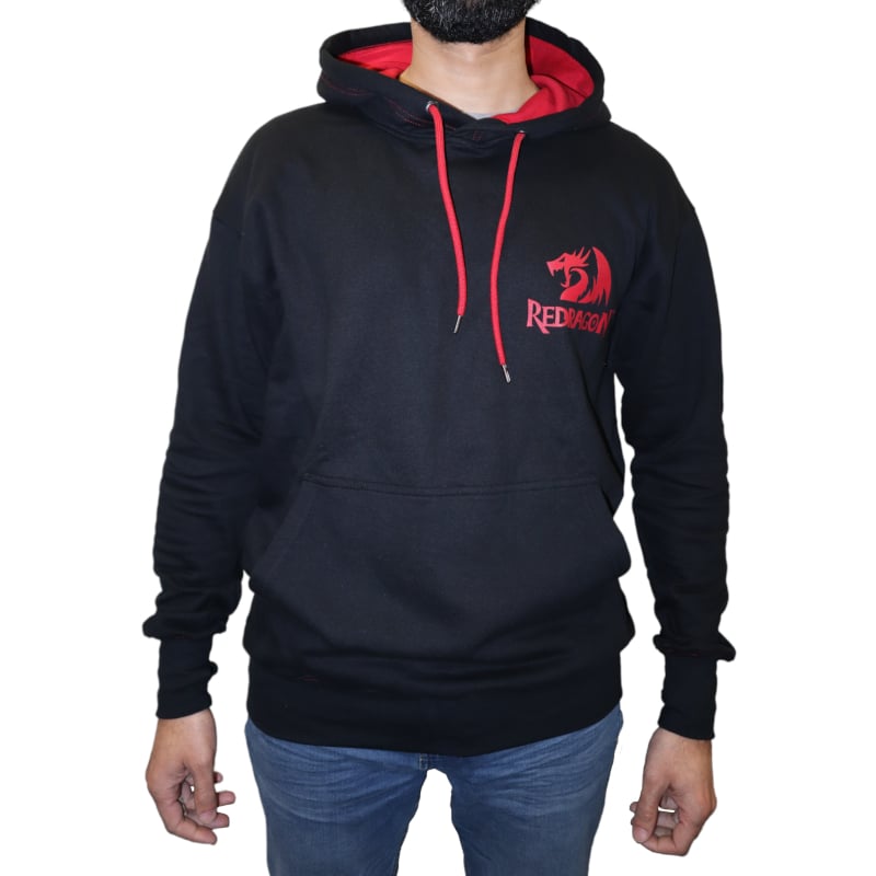 REDRAGON HOODIE WITH FRONT and BACK LOGO – BLACK – LARGE
